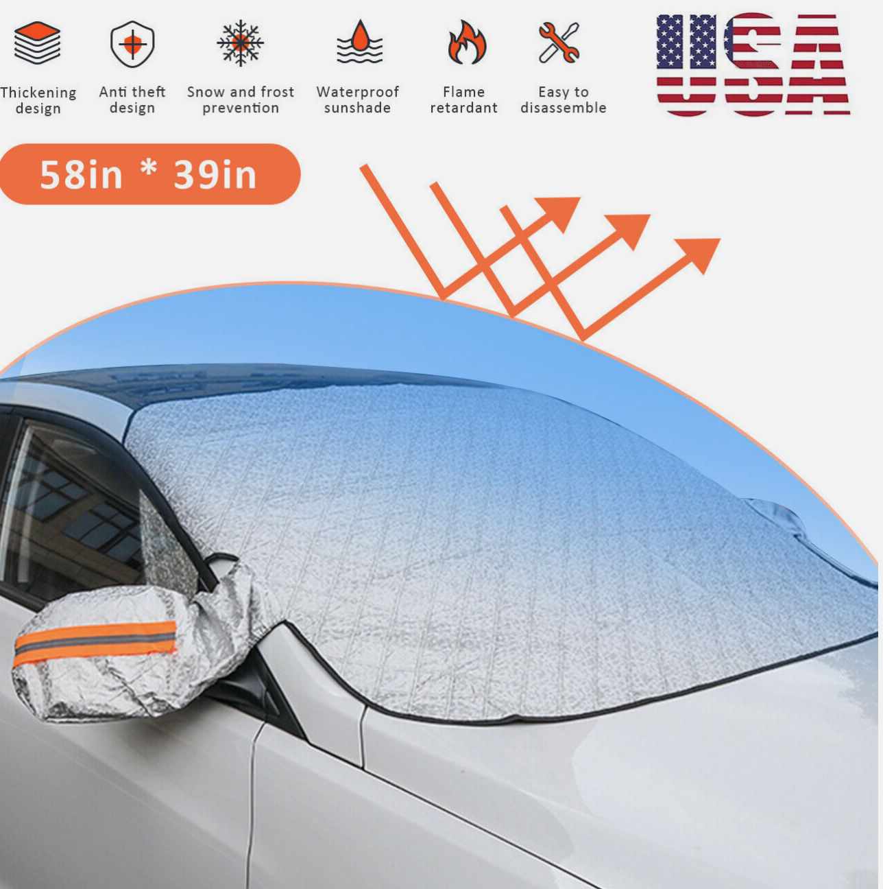 Car windshield magnetic snow and frost protection