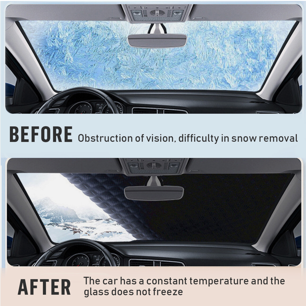 Car windshield magnetic snow and frost protection