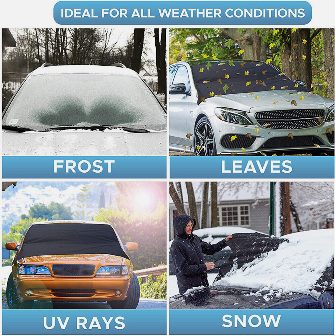 Car windshield magnetic snow and frost protection
